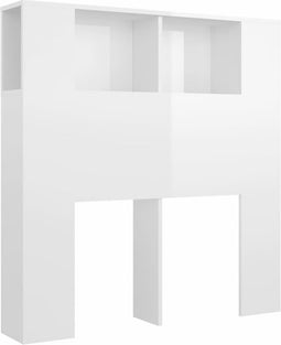 vidaXL - Hoofdbordkast - 100x18,5x104,5 - cm - hoogglans - wit