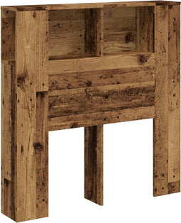 vidaXL - Hoofdbordkast - 100x19x104,5 - cm - bewerkt - hout - oud - houtkleurig