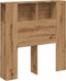 vidaXL - Hoofdbordkast - 100x19x104,5cm - bewerkt - hout - artisanaal - eikenkleur