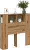 vidaXL - Hoofdbordkast - 100x19x104,5cm - bewerkt - hout - artisanaal - eikenkleur