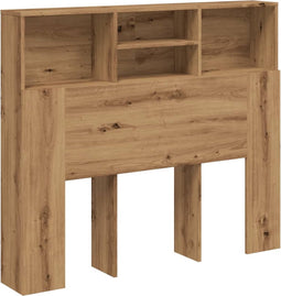 vidaXL - Hoofdbordkast - 120x19x103,5 - cm - bewerkt - hout - artisanaal - eiken