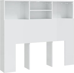 vidaXL - Hoofdbordkast - 120x19x103,5 - cm - hoogglans - wit