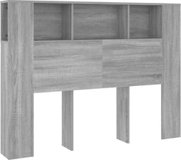 vidaXL - Hoofdbordkast - 140x18,5x104,5 - cm - grijs - sonoma - eikenkleurig