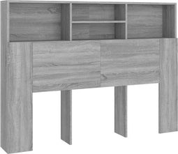 vidaXL - Hoofdbordkast - 140x19x103,5 - cm - grijs - sonoma - eikenkleurig