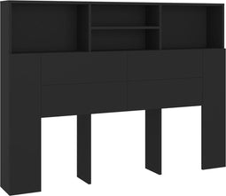 vidaXL - Hoofdbordkast - 140x19x103,5 - cm - zwart