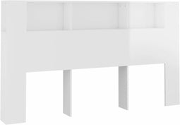 vidaXL - Hoofdbordkast - 180x18,5x104,5 - cm - hoogglans - wit