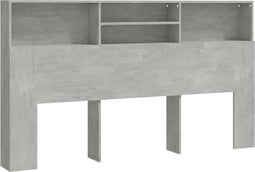 vidaXL - Hoofdbordkast - 180x19x103,5 - cm - betongrijs