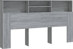vidaXL - Hoofdbordkast - 180x19x103,5 - cm - grijs - sonoma - eikenkleurig