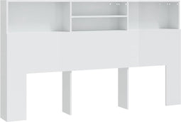 vidaXL - Hoofdbordkast - 180x19x103,5 - cm - hoogglans - wit