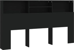 vidaXL - Hoofdbordkast - 180x19x103,5 - cm - zwart
