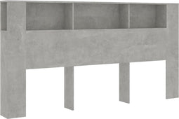 vidaXL - Hoofdbordkast - 200x18,5x104,5 - cm - betongrijs