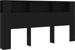 vidaXL - Hoofdbordkast - 200x18,5x104,5 - cm - zwart