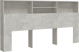 vidaXL - Hoofdbordkast - 200x19x103,5 - cm - betongrijs