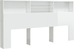 vidaXL - Hoofdbordkast - 200x19x103,5 - cm - hoogglans - wit