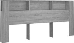 vidaXL - Hoofdbordkast - 220x18,5x104,5 - cm - grijs - sonoma - eikenkleurig