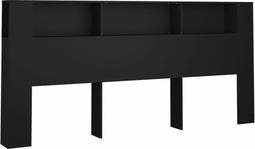 vidaXL - Hoofdbordkast - 220x18,5x104,5 - cm - zwart
