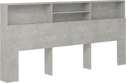 vidaXL - Hoofdbordkast - 220x19x103,5 - cm - betongrijs
