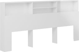 vidaXL - Hoofdbordkast - 220x19x103,5 - cm - hoogglans - wit