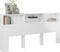 vidaXL - Hoofdbordkast - 220x19x103,5 - cm - hoogglans - wit