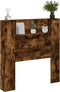 vidaXL - Hoofdbordkast - met - LED - 100x16,5x103,5 - cm - gerookt - eikenkleurig