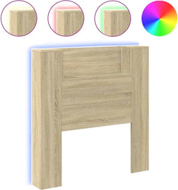vidaXL - Hoofdbordkast - met - LED - 100x16,5x103,5 - cm - sonoma - eikenkleurig