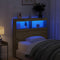 vidaXL - Hoofdbordkast - met - LED - 100x17x102 - cm - artisan - eikenkleurig