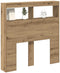 vidaXL - Hoofdbordkast - met - LED - 100x17x102 - cm - artisan - eikenkleurig