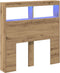 vidaXL - Hoofdbordkast - met - LED - 100x17x102 - cm - artisan - eikenkleurig