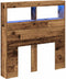 vidaXL - Hoofdbordkast - met - LED - 100x17x102 - cm - oud - hout
