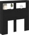 vidaXL - Hoofdbordkast - met - LED - 100x17x102 - cm - zwart - eikenkleurig