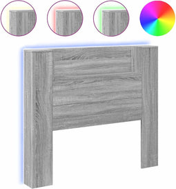 vidaXL - Hoofdbordkast - met - LED - 120x16,5x103,5 - cm - grijs - sonoma