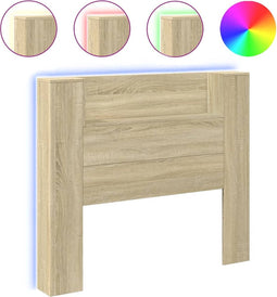 vidaXL - Hoofdbordkast - met - LED - 120x16,5x103,5 - cm - sonoma - eikenkleurig