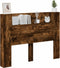 vidaXL - Hoofdbordkast - met - LED - 140x16,5x103,5 - cm - gerookt - eikenkleurig