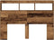 vidaXL - Hoofdbordkast - met - LED - 140x17x102 - cm - oud - hout