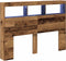 vidaXL - Hoofdbordkast - met - LED - 140x17x102 - cm - oud - hout