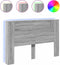 vidaXL - Hoofdbordkast - met - LED - 160x16,5x103,5 - cm - grijs - sonoma - eikenkleur