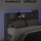 vidaXL - Hoofdbordkast - met - LED - 160x16,5x103,5 - cm - grijs - sonoma - eikenkleur