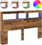 vidaXL - Hoofdbordkast - met - LED - 160x17x102 - cm - oud - hout