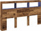 vidaXL - Hoofdbordkast - met - LED - 180x17x102 - cm - oud - hout