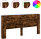 vidaXL - Hoofdbordkast - met - LED - 200x16,5x103,5 - cm - gerookt - eikenkleurig