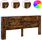 vidaXL - Hoofdbordkast - met - LED - 220x16,5x103,5 - cm - gerookt - eikenkleurig