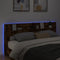 vidaXL - Hoofdbordkast - met - LED - 220x16,5x103,5 - cm - gerookt - eikenkleurig