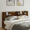 vidaXL - Hoofdbordkast - met - LED - 220x16,5x103,5 - cm - gerookt - eikenkleurig