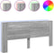 vidaXL - Hoofdbordkast - met - LED - 220x16,5x103,5 - cm - grijs - sonoma - eikenkleur