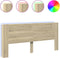 vidaXL - Hoofdbordkast - met - LED - 220x16,5x103,5 - cm - sonoma - eikenkleurig
