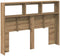vidaXL - Hoofdbordkast - met - LED - artisan - 140x17x102 - cm - eikenkleurig