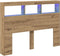 vidaXL - Hoofdbordkast - met - LED - artisan - 140x17x102 - cm - eikenkleurig