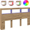 vidaXL - Hoofdbordkast - met - LED - artisan - 180x17x102 - cm - eikenkleurig