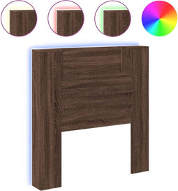 vidaXL - Hoofdbordkast - met - LED-verlichting - 100x16,5x103,5 - cm - bruin - eiken
