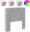 vidaXL - Hoofdbordkast - met - LED-verlichting - 100x16,5x103,5 - cm - betongrijs